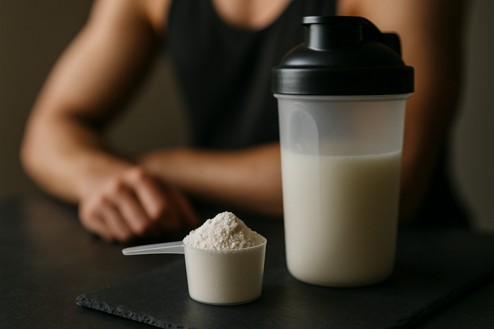A scoop of beta-alanine powder