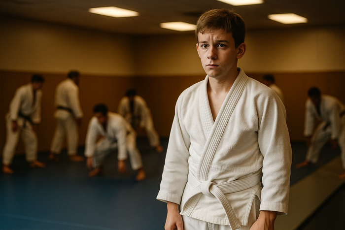 A new student on the mat for the first time