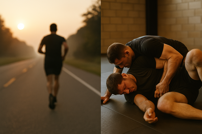 Running versus a grappling scramble