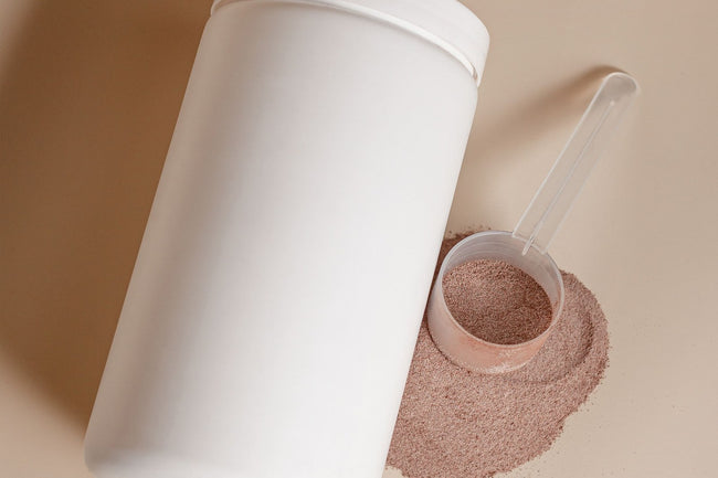 Real pre-workout supplement powder and scoop
