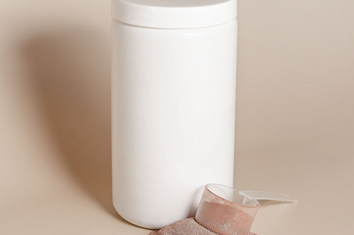 Real pre-workout supplement powder and scoop