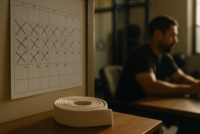 A training week mapped out on a calendar