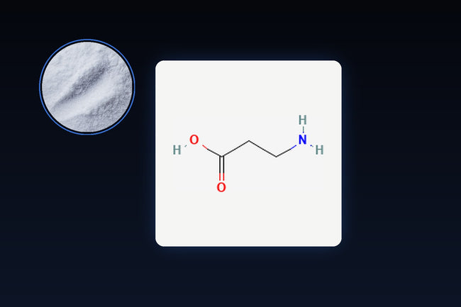 Beta-Alanine molecular structure with real powder detail